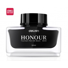 得力黑色钢笔水50ml